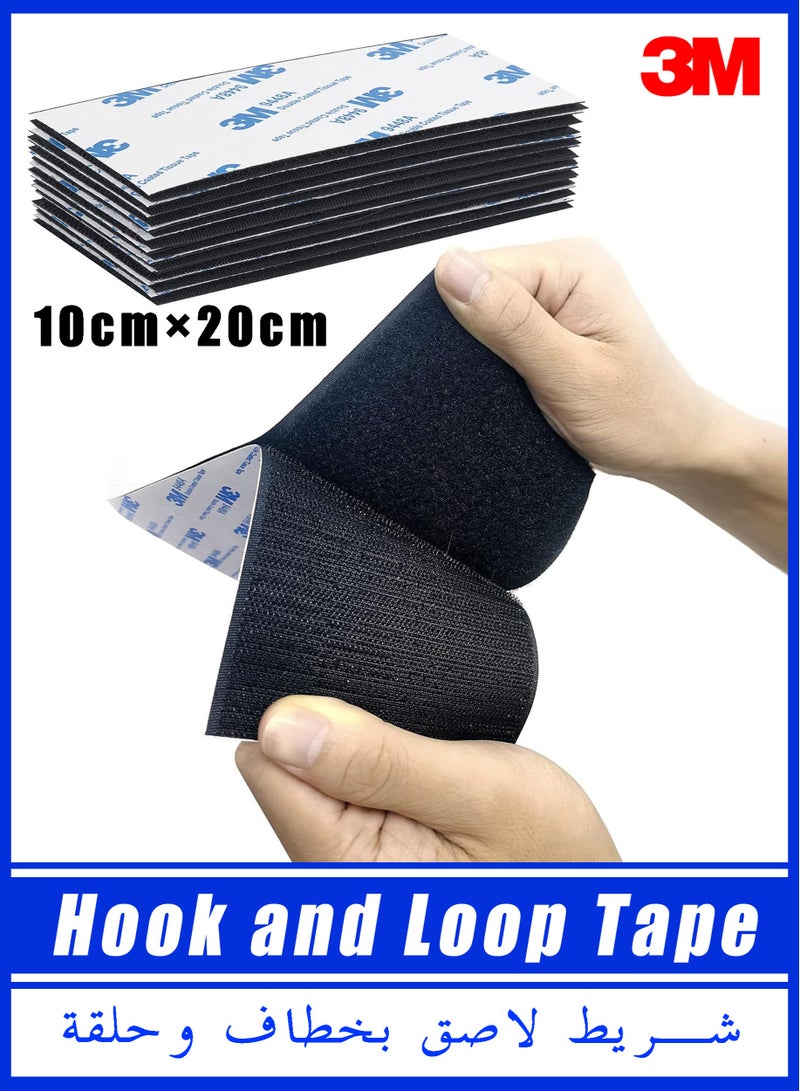 3M 6 Pairs Hook and Loop Tape 4in x 8in, self Adhesive Sticky Back Interlocking Nylon Fabric Fastener, Mounting Tape Heavy Duty Adhesion Picture Hanging Strips, Double Sided Carpet & Rug Fixation - Image 1